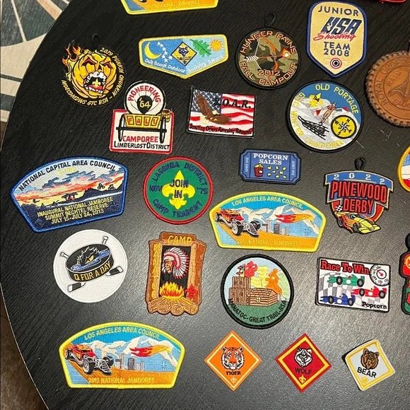 Lot of Boy Scouts of America Patches + Junior USA Shooting Team Patches